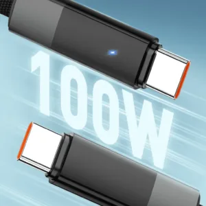 LDNIO LC241C 100W Auto Power Off USB Cable 100W Dual Type-C Fast Charging PD Cable