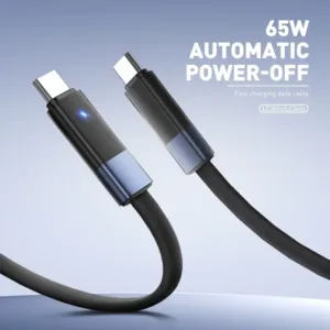 LDNIO LC242C 65W Type C to C Cable Automatic Power off for Phone Support PD and QC Fast Charging 2M