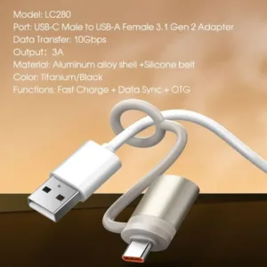 LDNIO LC280 USB Convertor Type-C to USB-A Supports OTG Transfer