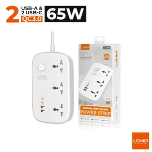 LDNIO SC3416 3250W SMART GUARD with 65w Gan Fast Charging 2C+2U Power Extension