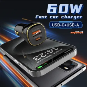 Ldnio C103 60W PD QC Super Fast Car Charger