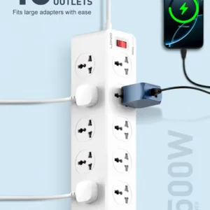 Ldnio SC10610C 10 AC Outlets Universal Power Strip (3USB-C & 3USB-A) (New Edition)