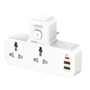 Ldnio SC23112 AC Outlets Portable Extension Power Socket + Night-Lamp EU Plug (New Version)