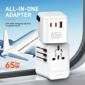 Ldnio Z6 3 USB Ports 65W GaN Universal All-In-One Travel Adapter