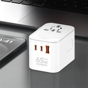 Ldnio Z6 3 USB Ports 65W GaN Universal All-In-One Travel Adapter