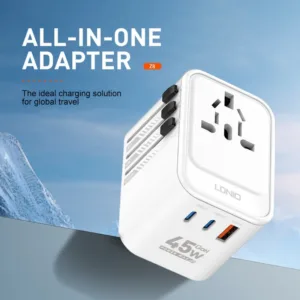 Ldnio Z8 GaN 45W Universal Travel Adapter All-In-One Adapter