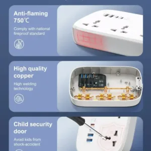 LDNIO SC6 Power Strip GAN 45W USB-C Port EU PLUG