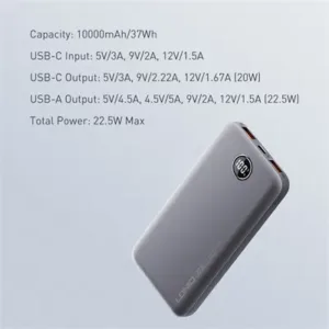 Ldnio PQ10 10000mAh Ultra Slim Led Digital Display Power Bank