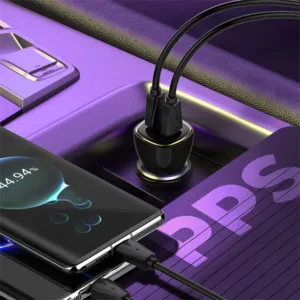 Ldnio C104 60W Dual PD Super Fast Car charger - Type C to C Cable