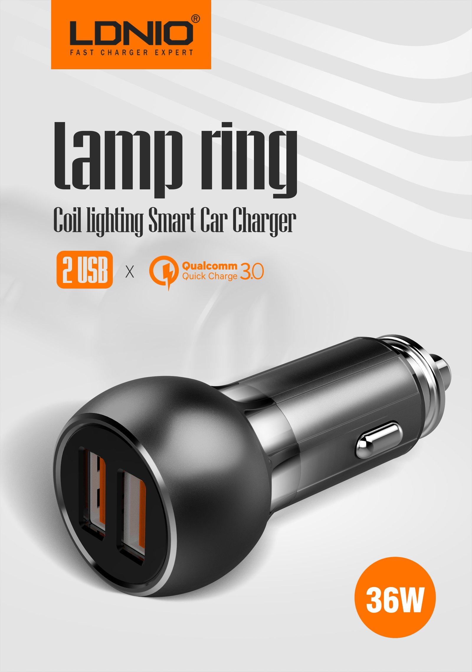 LDNIO C503Q Dual Port QC3.0 Car Charger 2 USB Fast Charging In Car Charger